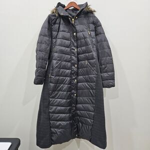 Michael Kors Womens Down Parka Puffer Coat XXL Black Long Winter Y2k Grunge